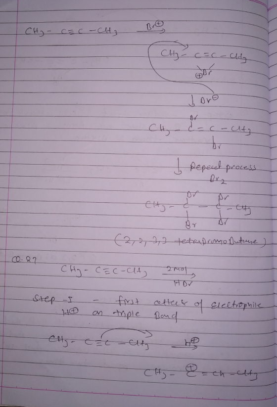 CH₂ - C=C-CH₂ Brey ( City- c=c-alty a loro - c- altz I pepecet process CH- & Br Br (2,2, 3,3 tetraprono Butune). CH₂ - CEC-et