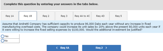 Complete this question by entering your answers in the tabs below. Reg 1A Reg 1B Reg 2 Reg 3 Req 4A to 4C Reg 4D Req 5 Assume