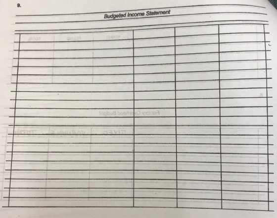 Budgeted Income Statement Dua boon voor