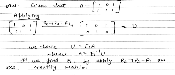 all 01 Ane Given that Apply rug Tio i Rey Re-Ris sio 17. U Lily - we have - U = EIA - hence A= Elu 1#t u vo Fi, by apply iden