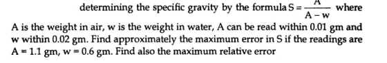 A determining the specific gravity by the formula S = where A - w A is the weight in air, w is the weight in water, A can be