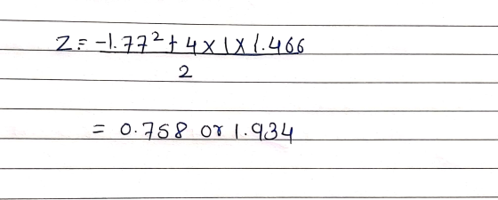 2: -1.7727 4x X 1.466 2 = 0.758 Or 1.934