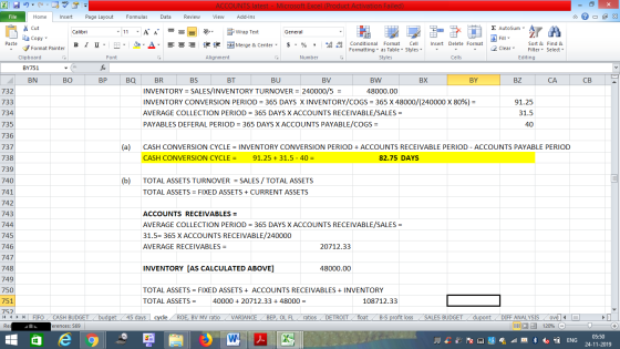 ACCOUNTS latest - Microsoft Excel (Product Activation Failed) View Add-Ins File Home Insert Page Layout Formulas Data Review
