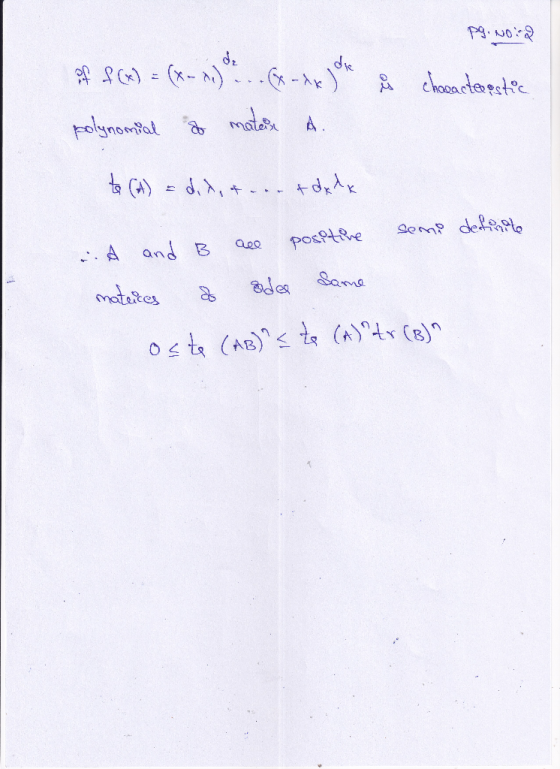 pg. No2 of S66) = (x-m.. 6-da polynomial do materie A. chocantepstic to Gt) = did, +-- Admdk definite A and B all positive so