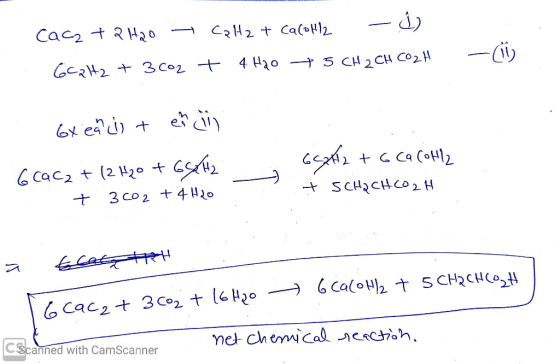 Caczta hao - Calhz + calohl2 - 1 6Caltz + 3002 + 4H2O + 5 CH 2 CH CO2H - (11) أنه + رنامه ي 6Cacz + (2H2O + Galtz + 3002 + 4H