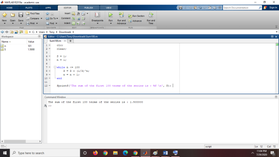MATLAB R2019a - academic use х HOME PLOTS APPS EDITOR PUBLISH VIEW ? o Search Documentation Sign In Run Section New Open Save