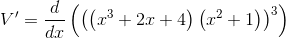 V = (((73 + 2x + 4) (72 +1)))