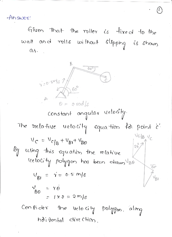 An suwex! Giuen tha the rolleγ s -pixed to the as Constant anqulan leloc The reto tue uetocity equa tion a point elev C.