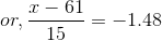 C - 61 or, -1.48 15