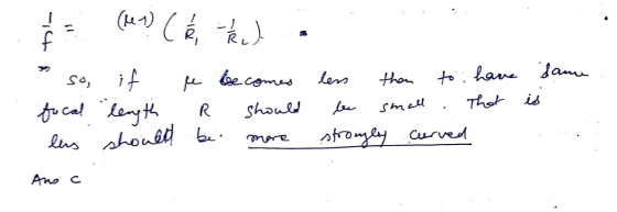 (11) Cékelő same - so, focal les if he becomes length R should should be more less than to have be small that strongly curved