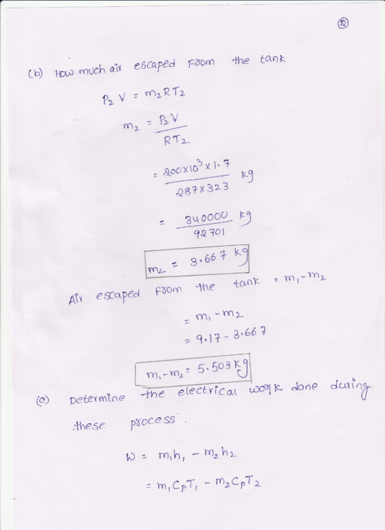 (b) tow much a escaped pom the tank RT2 287 X323 92701 m 3 667 k Atr escapedl f3om the tnm mm2 9.17-3.66 m,-m, 5.503 (c) Dete