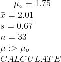 μη = 1.75 Τ = 2.01 S = 0.67 η = 33 μ:> μο CALCULATE