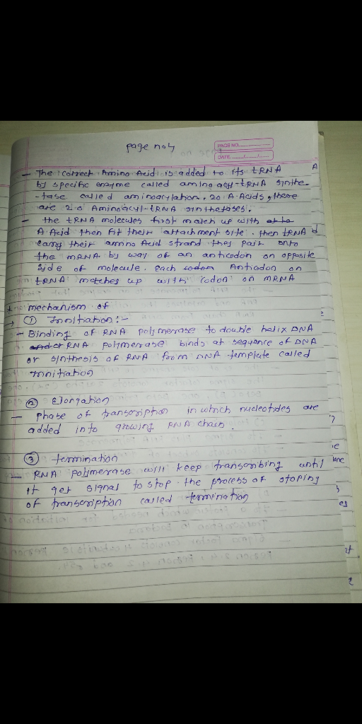 page ho7 PAGE NO. bsPecc eme called amin aH RNA inte feid then St thej attath menk srte t then tenA eamy their am no Ail stra