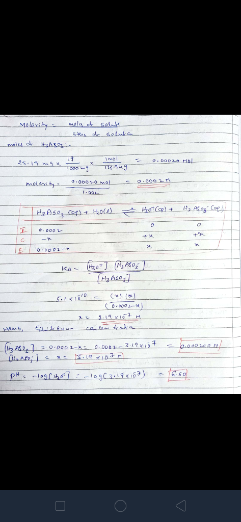 Molarity - moly of solute o e tere do soluta moles at HaArg:. 25.19 mg x 1500mg x O. DOD 20 MOL yang ? - 0.00027 molarity 0:0