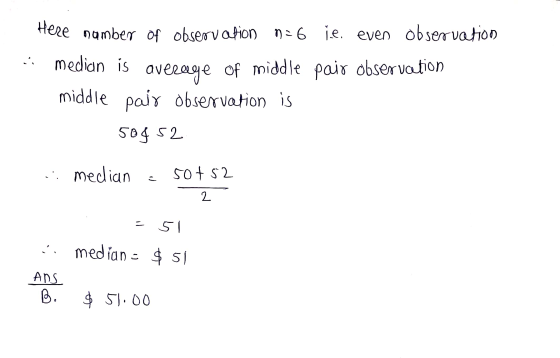 a. Here number of observation na 6 je. even observation median is average of middle pair observation middle pair observation