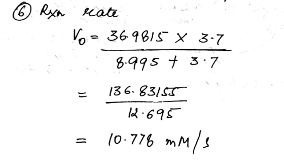 ② Rxn in 8.995 T rate Vo = 36.9815 * 3-7 8.995 t 3.7 = 136.83155 12.695 = 10.776 mm/s