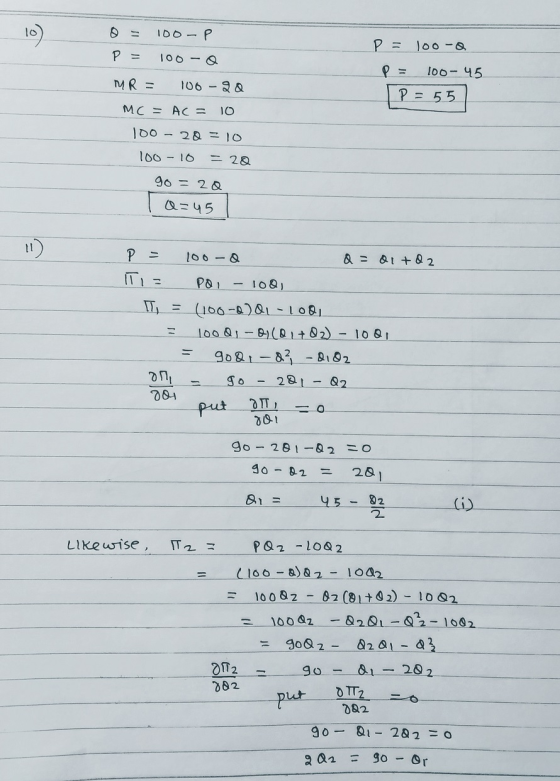 100-P 0 P = = 100 - Q P = 100-a P = 100- 45 P = 55 MR = 100-20 MC = AC = 10 100 – 22 =10 100-10 = 20 go = 20 Q=45 P = 100-o Q