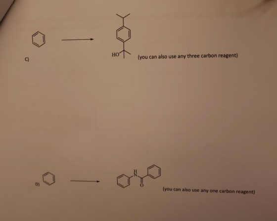 (you can also use any three carbon reagent) (you can also use any one carbon reagent)