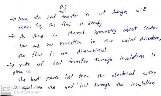 うHere, the heet transfer ,s not changes w hime. S9 he Hlos is seay lme ndno varia The xial direshim, is dimen Sional Through