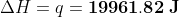 \Delta H=q=\mathbf{19961.82\: J}