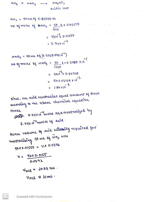 N 4 PN - NMYND3 audit sait : NH3 250ml 0.03550 M no moles ENA = 50 LX 0.11550 1000 = 5x105 0.01550 = 7.758104 HNCE = 50 mL of