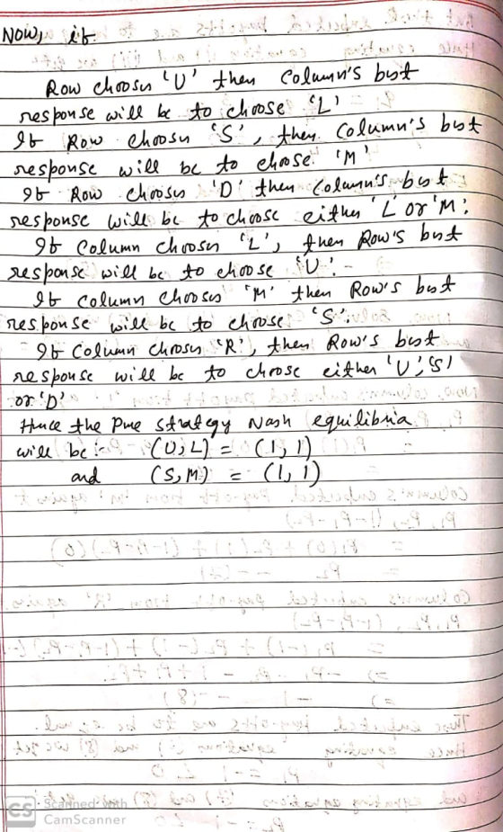 Row choosn U’ then Columns byt response will be to choose Ib Row Chosu S, their. columns bof response wile be to chrose