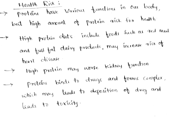 Health Risk : 7 proteine have various functions in our body but high amount of protein sisk for health -7 High poten diets in