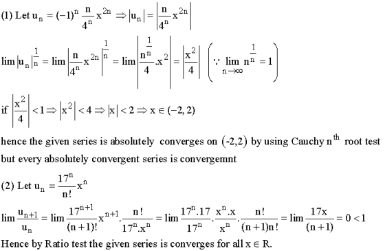 1 1 Oletu = -- --- --- ir pasla= $\<4= {<2=3&(-22) . lim u n = lim « 2nn ---x- slimn11 lim nn = 1 n >00 >x<2=X€ (-2, 2) hence