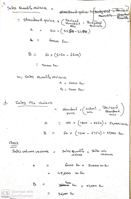 Rensed standard Quantity . Quantity Sales Quantity variance a i . standard price foodgated - standard price & price x C Revis