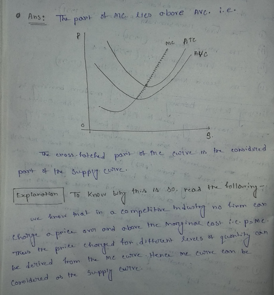 • Ans: The part of me lies above Avc. 1.6.0 me Ate AUG 9. part of the cwire is crosshatched the considered part of the supply
