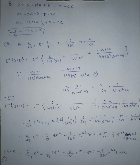 0 =(1-8) A + B +D+2C. o= -9AAB te. 02-91-C) + 3 + D.-20. 10 = 70+07 29 PE so 1 A=.6 169/ B- Ķ, C- 169 169. -65+29 2 1 6 16915