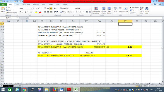 ACCOUNTS latest - Microsoft Excel (Product Activation Failed) View Add-Ins File Home Insert Page Layout Formulas Data Review