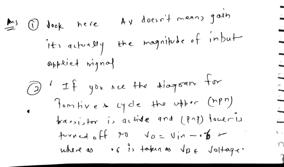 aus ③ book here Ay doesnt means goin its actually the magnitude of inbut applied signal @ If you see the diagram for Posit