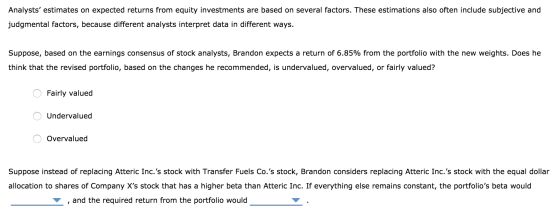 Analysts estimates on expected returns from equity investments are based on several factors. These estimations also often in