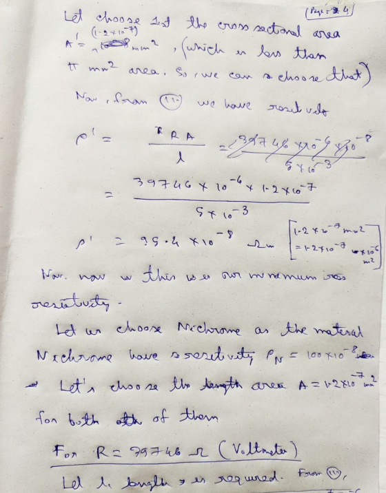 (Page 24 Let choose 1st the cross sectional area , (which less than (-271-7) tt mn2 So schoose that) Now fram ( 11- we have r