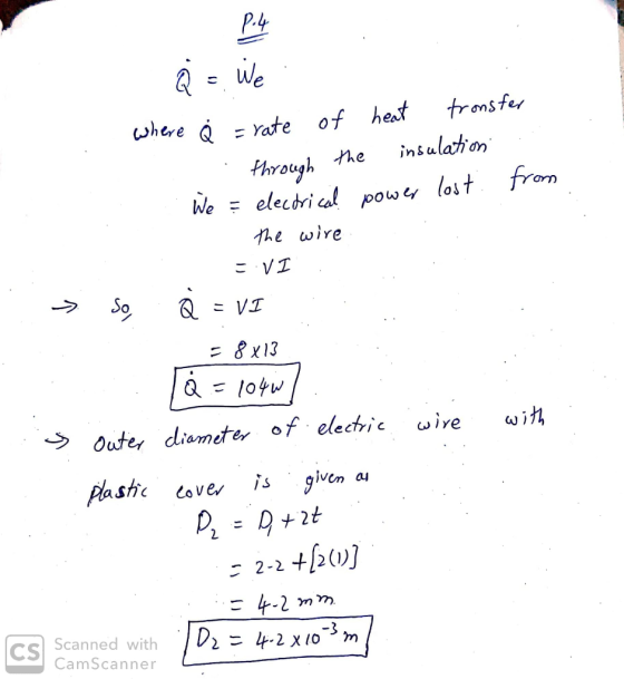 P.4 where Q=Yate of heat transfer Phrough Weelectri cal powe lost rom E 8x13 Outer diameter of electric elve win sho 2-2 2 CS