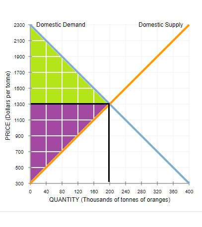 2300 Domestic Demand Domestic Supply 2100 PRICE (Dollars per tonne) 300 0 + + 40 80120 160 200 240 280 320 360 QUANTITY (Thou
