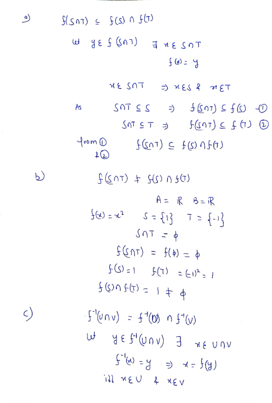 g) fl5nt) ç f(s) nf(T) let y e f (507) InESOT f(x) = y 1. ne SnT = nes & NET AS SAT SS = f(n) = f(s) SAT CT » (sn) < f (G) fr