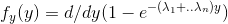 fy(y) = d/dy(1-e-(41+..Anly)