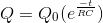 Q=Q_{0}(e^{\frac{-t}{RC}})