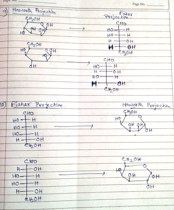 Page No. Haworth Peojechon isher Pojechon H2OH OH CHO HO HO H OH CH2OH HO но 14 өн CH2OH CtO HO HP O H HO enot 10 Fishar Po e