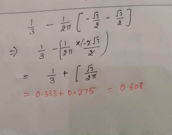 = 0.333 + 0275 = 0.608