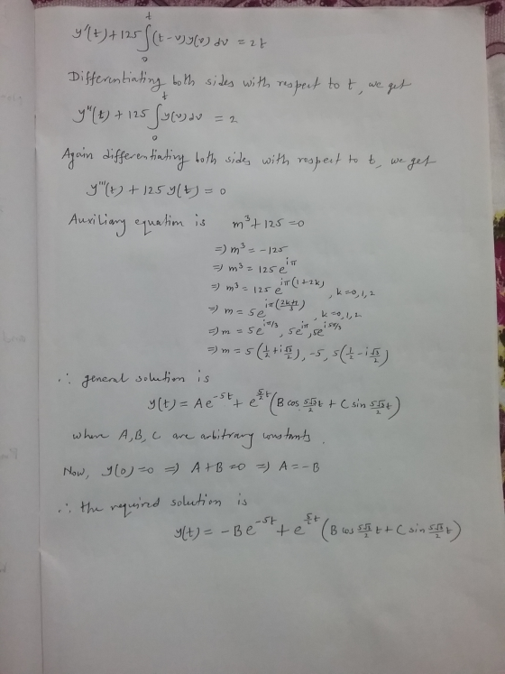 t y (+) + 125 / (+- vy) do = 20 Differentiating both sides with respect to it, we get y (t) + 125 Sylwar t 2 Again different