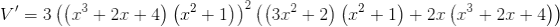 V = 3 ((23 +22 + 4) (x² + 1)) ((3.2² +2) (z? + 1) +27 (23 + 2x + 4))