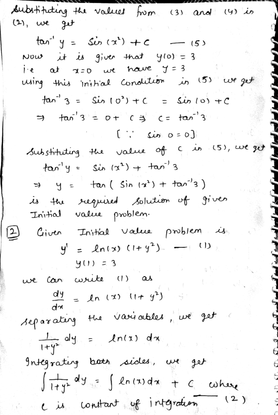 y = Now given that 2-0 we is 15 we get tan 3 = - Ot (= tan 3 C substituting the values from (3) and (4) is (2), we get tant S