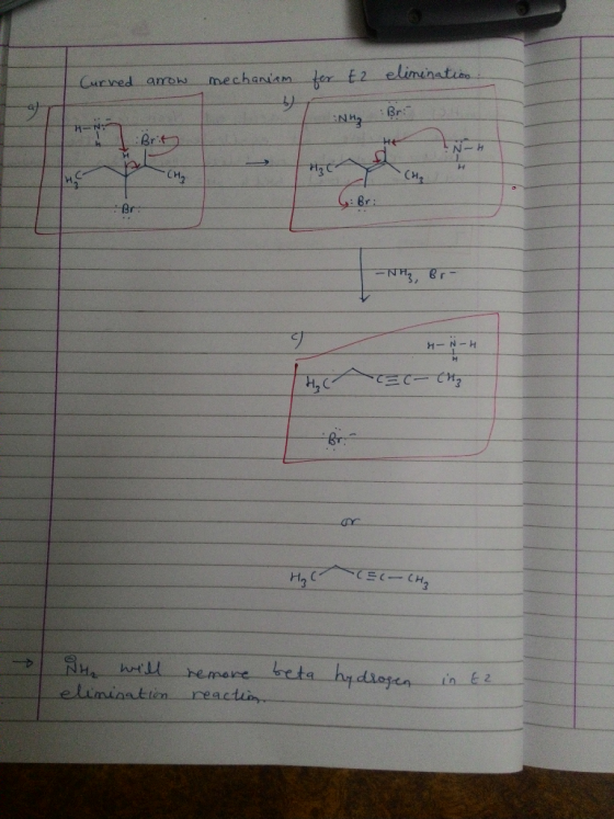 Curved arrow mechanism for E2 elimination: NHg Br. - Brin N- मल Bri G: Bri -NH, Br- H- N -H H, C7CE C-Cи, H₂ ( CEC-CH₂ NH₂ w