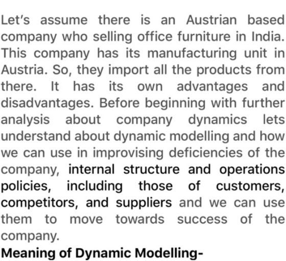 Lets assume there is an Austrian based company who selling office furniture in India. This company has its manufacturing uni