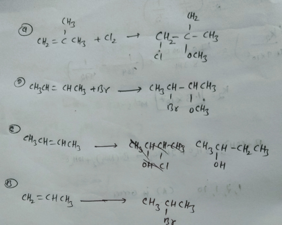 Иy (H3 CH₂ = C CH2 + Cl₂ – CH = C- CH₂ choch & CH ₂ CH = CH CHz ABY - CH₂ CH - CH CH3 3х осна ен,си си, — си си- скасы -cң, c