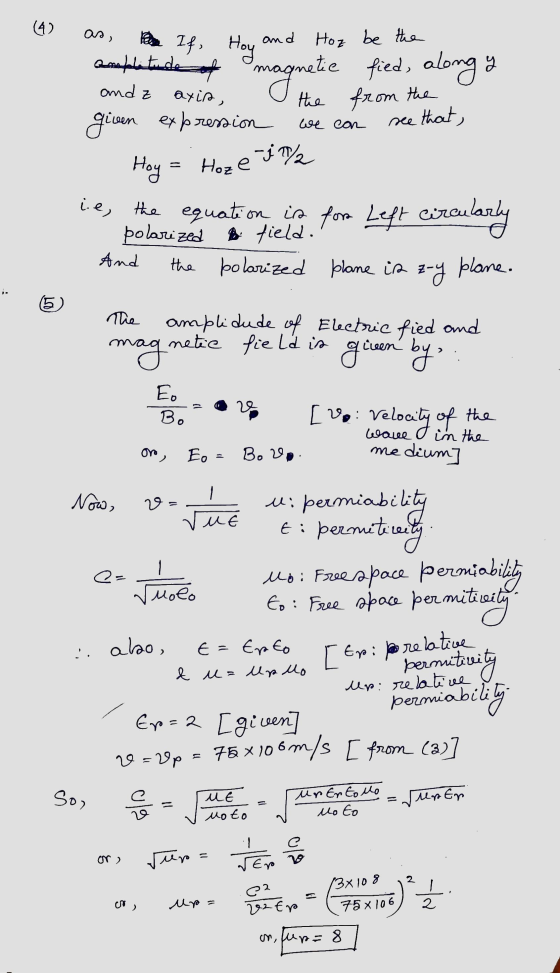 (4) as, Pere If, Hoy and Hoz be the con le tende at magmatice y andz gomeze fied fied, along the from the axis, we con see th