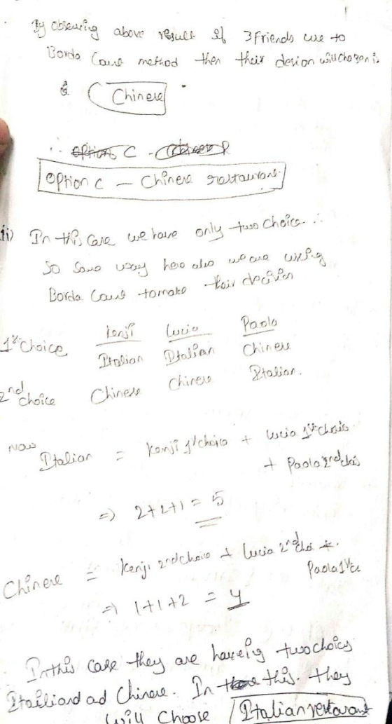 Go 11) In this case we love only tuso Cheice : Borda Coun tomake loir deuren By obawing above result if 3 Friends we to Bordo